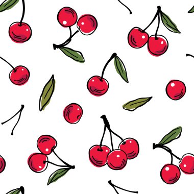 beyaz arkaplanda kirazlar