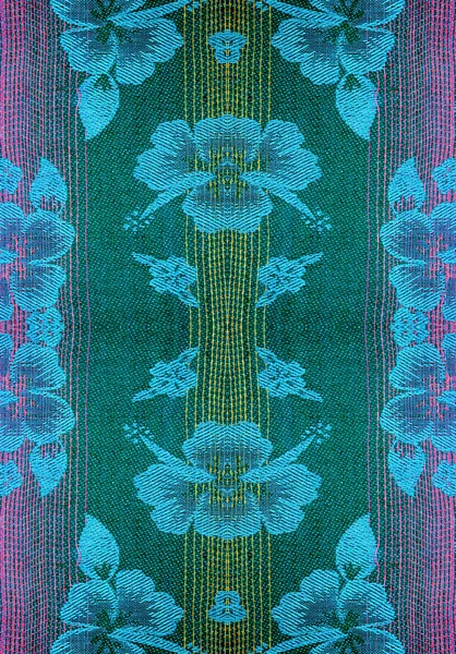 Weefsel met een patroon van bloemen met progenote draden — Stockfoto