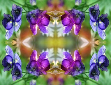 Mavi çiçek soyut bir desen