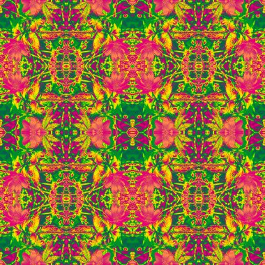  Çiçek ve yaprakları soyut bir desen