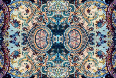 Çiçek ve yaprakları parlak bir desen