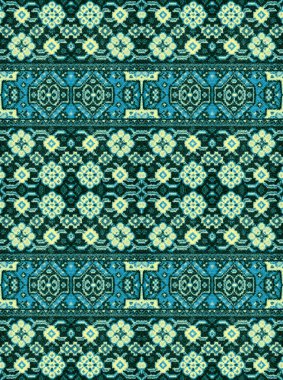  Bir desen çiçek ve geometrik öğeleri için halı, yatak takımları