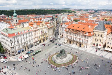 Wonderful View To The City Of Prague From Old Town Hall Tower In Czech Republic 