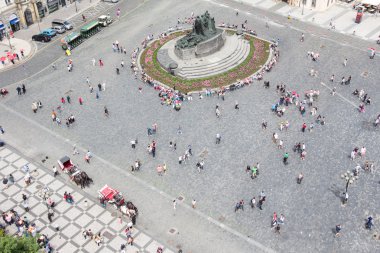 Wonderful View To The City Of Prague From Old Town Hall Tower In Czech Republic 