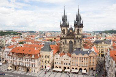 Wonderful View To The City Of Prague From Old Town Hall Tower In Czech Republic 