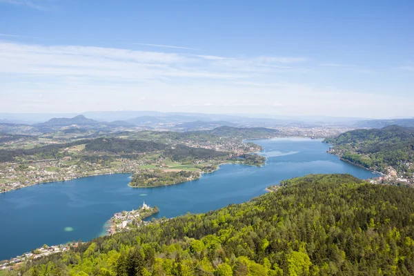 View From Observation Tower To Lake Woerth — Stock Photo, Image