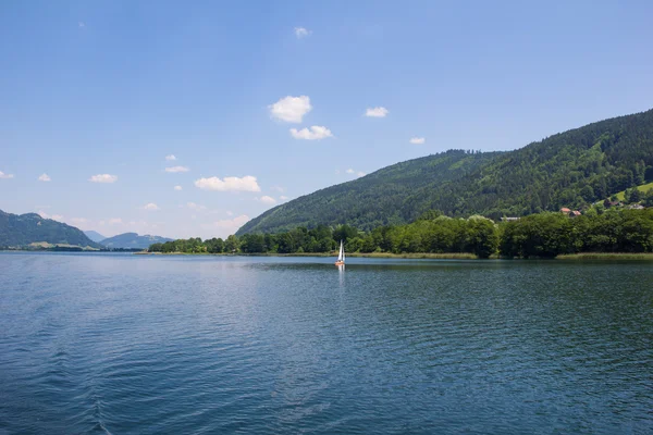 View To Ossiach From Ship At Lake Ossiach — Stock Photo, Image