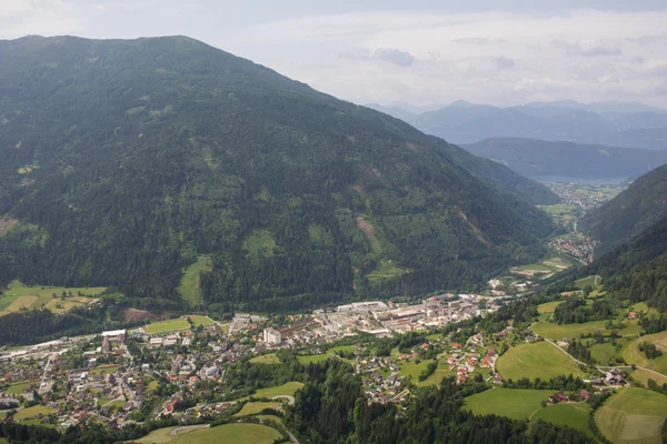 Flightseeing Tur Carinthia Radenthein Mirnock Mitterberg kuş bakışı — Stok fotoğraf