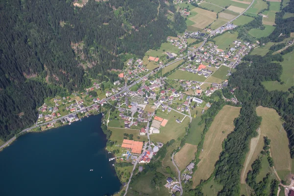 Flightseeing Tour Carinthia Feld am See Lake Brennsee Bird 's Eye View — стоковое фото