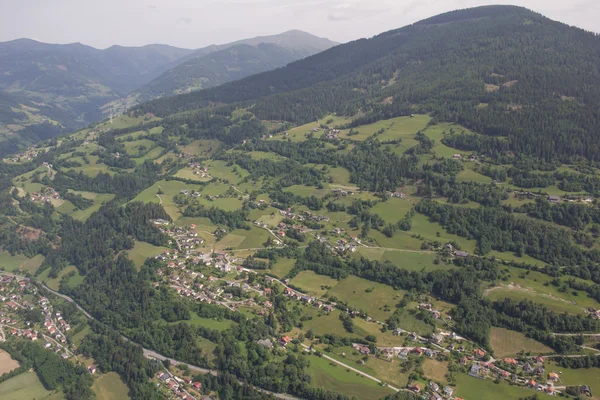 Flightseeing Tour Carinthia Radenthein Priedröf St. Peter Mitterberg Bird's-Eye View — Stock Photo, Image