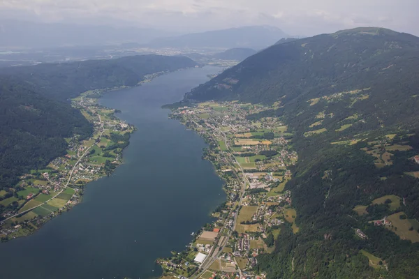 Flightseeing Tour Carinthia Lake Ossiach Bird's-Eye View — Stock Photo, Image