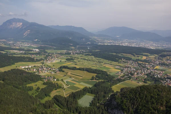 Flightseeing Tour Carinthia Mt. Dobratsch Vilach Finkenstein Bird's-Eye View — 스톡 사진