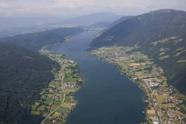 Flightseeing Tour Carinthia Lake Ossiach Bird's-Eye View — ストック写真