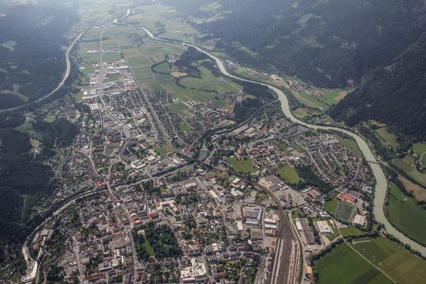 Flightseeing Tour Carinthia Spittal an der Drau Bird's Eye View — Stockfoto