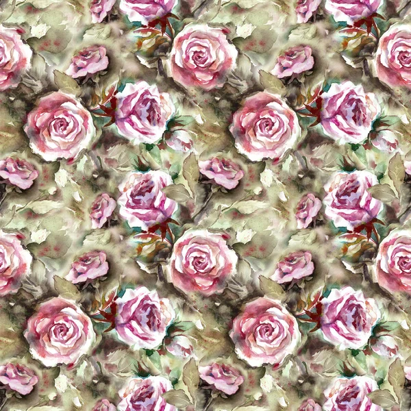 Aquarelle Roses Motif sans couture — Photo