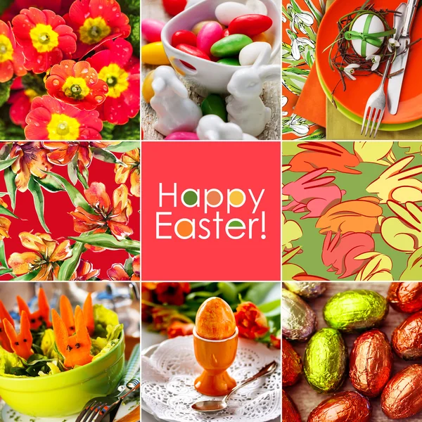 Collage de Pascua con elementos decorativos — Foto de Stock