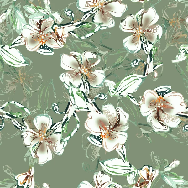 Primavera flor padrão sem costura — Fotografia de Stock