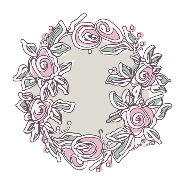 Иллюстрация венка из роз — стоковое фото