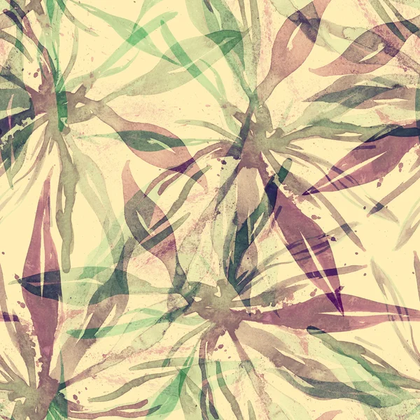 Folhas de aquarela Padrão sem costura — Fotografia de Stock