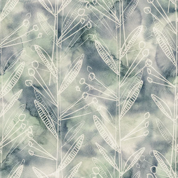 Abstracte naadloze patroon met florale elementen — Stockfoto