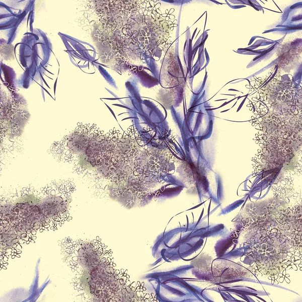 Fliederfarbene Blüten Nahtloses Muster — Stockfoto