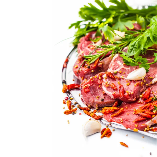 Raw Meat on White background — Stock Photo, Image