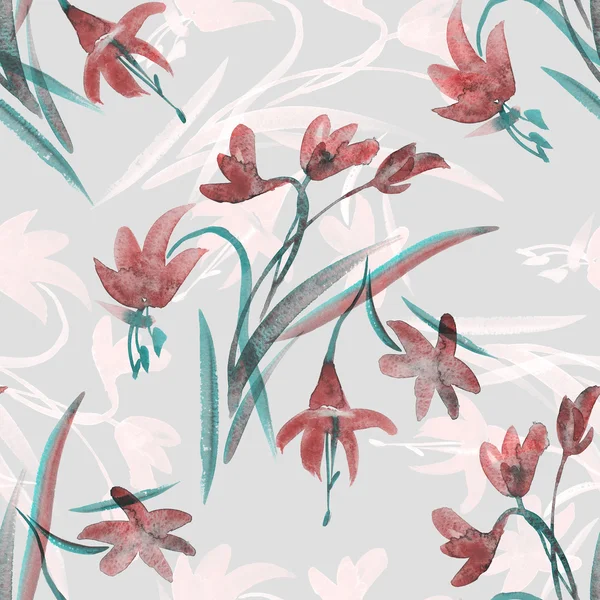 Akvarell våren seamless mönster — Stockfoto
