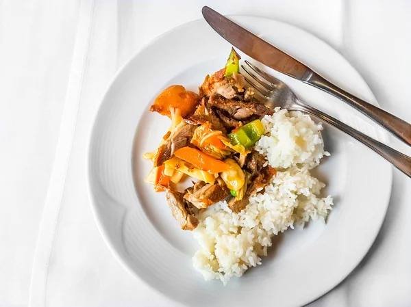 Duck Clise with Vegetable and Rice — Stock Photo, Image