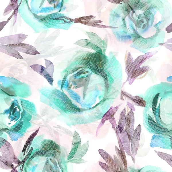 Aquarel rozen naadloze patroon — Stockfoto