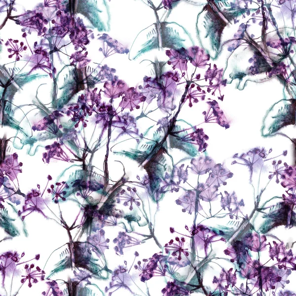 Lila Blüten nahtloses Muster — Stockfoto