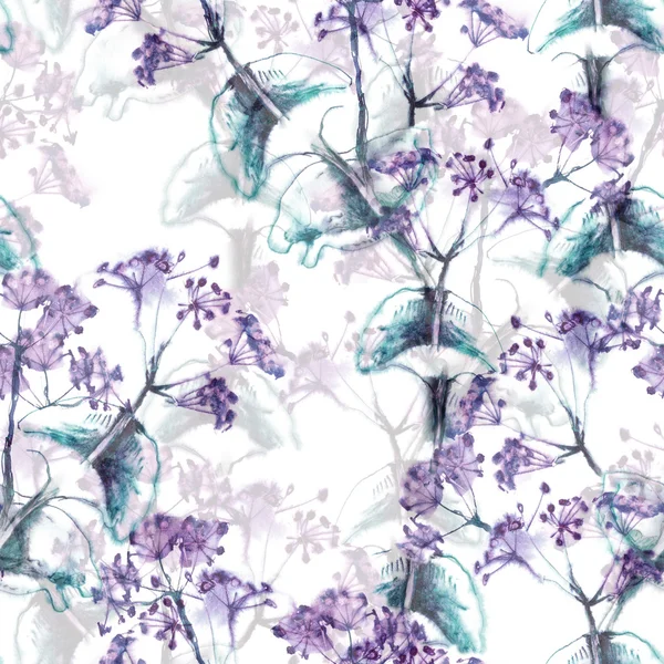 Purple Flowers Seamless Pattern