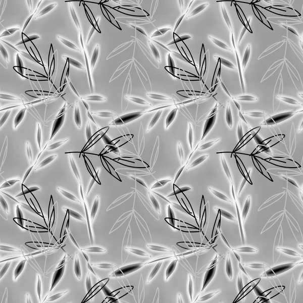 스케치 된 잎 원활한 패턴 — 스톡 사진