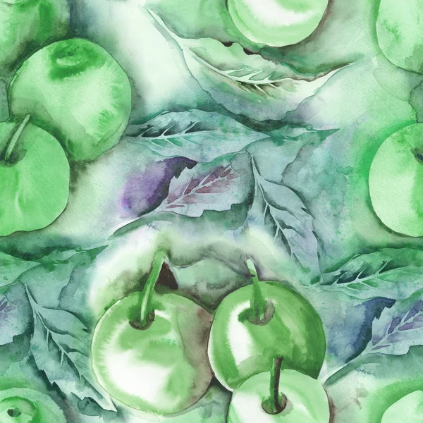Watercolor Apples Seamless Pattern — Stock Photo, Image