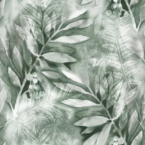 Akvarell blad sömlös mönster — Stockfoto