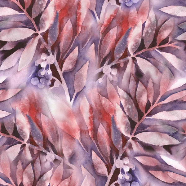 Watercolor Leaves Seamless Pattern — Stock Photo, Image