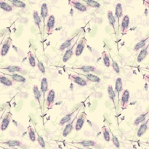 Aquarelle motif sans couture avec des fleurs de trèfle de lapin — Photo