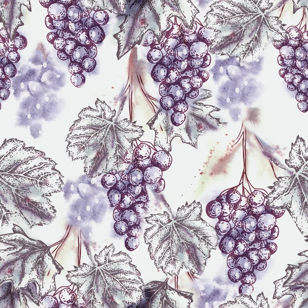 Watercolor Grape Seamless Pattern — Stock Photo, Image
