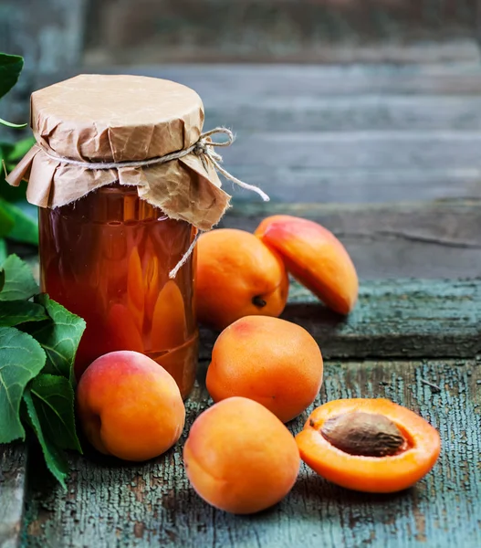 Aprikos sylt och frukter — Stockfoto