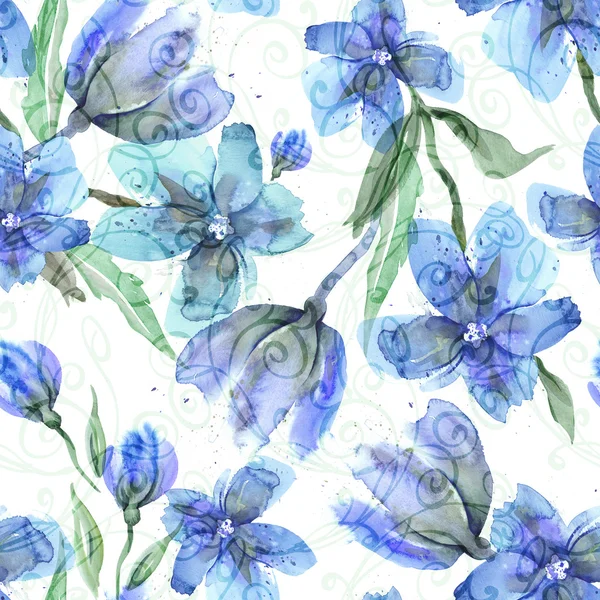 Aquarell Blumen nahtlose Muster — Stockfoto