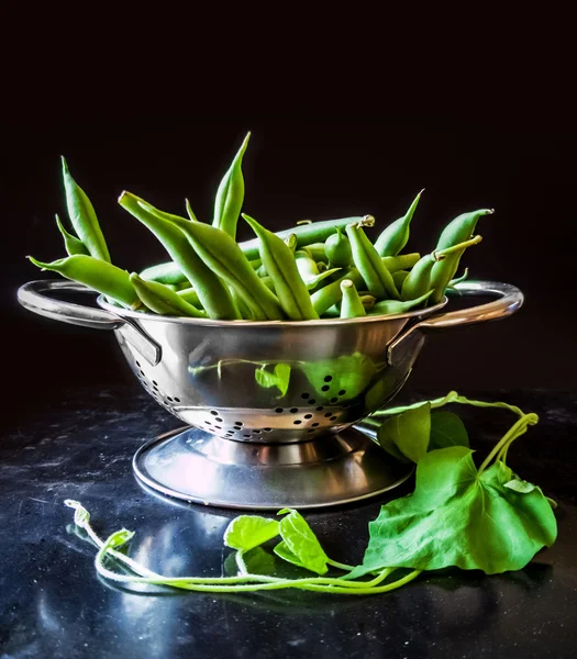 Green Beans in Strainer — Stock Photo, Image