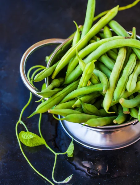 Green Beans in Strainer — Stock Photo, Image