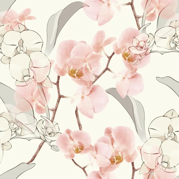 Orchid Seamless Pattern — Stock Photo, Image