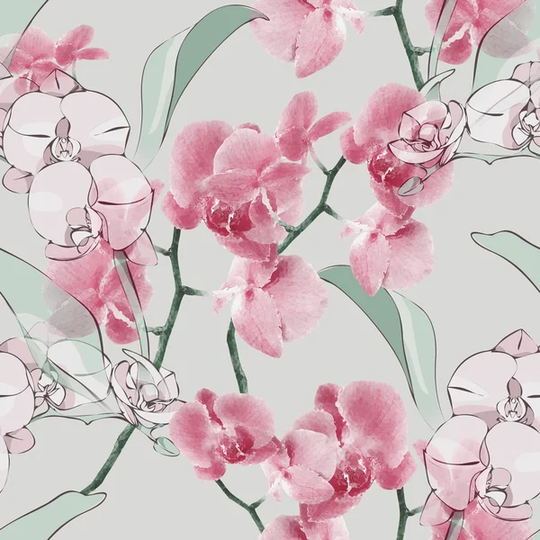 Nahtloses Orchideenmuster — Stockfoto