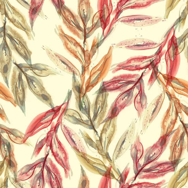 Watercolor Leaves Seamless Pattern — Stock Photo, Image