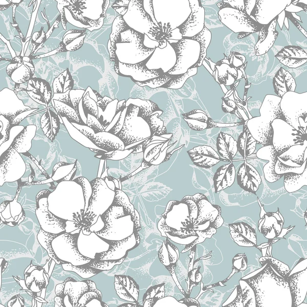 Sketched Roses Seamless Pattern