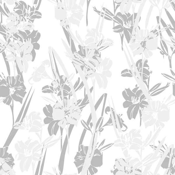 Vita liljor sömlösa mönster — Stockfoto