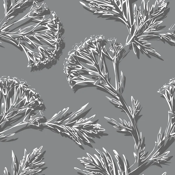 Tansy Flowers Seamless Pattern Stock Photo