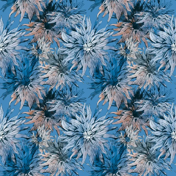 Dahlias Seamless Pattern — Stock Photo, Image