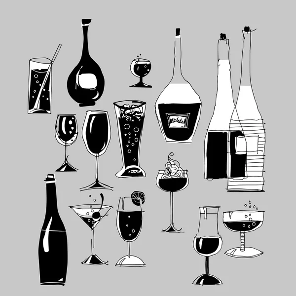 Copos e garrafas — Fotografia de Stock