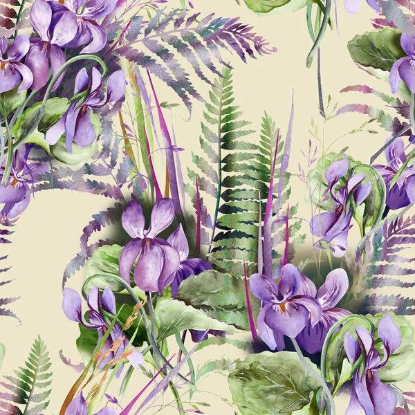 Viola Seamless Pattern — Stock Photo, Image